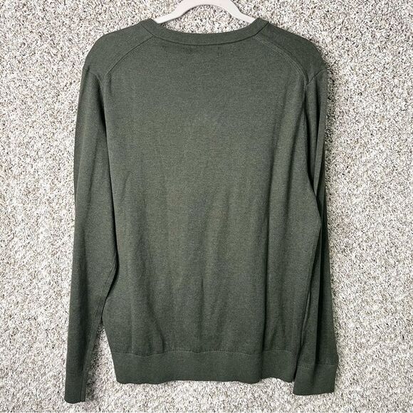 Nautica Sweater Men’s Medium NavTech Dark Green Long Sleeve V-Neck NWT - Picture 4 of 5
